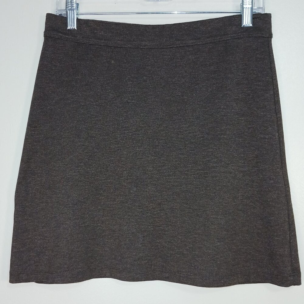 SOFIE MAX PULL ON KNIT MIDI LENGTH SKIRT, CHARCOL, SIZE SMALL